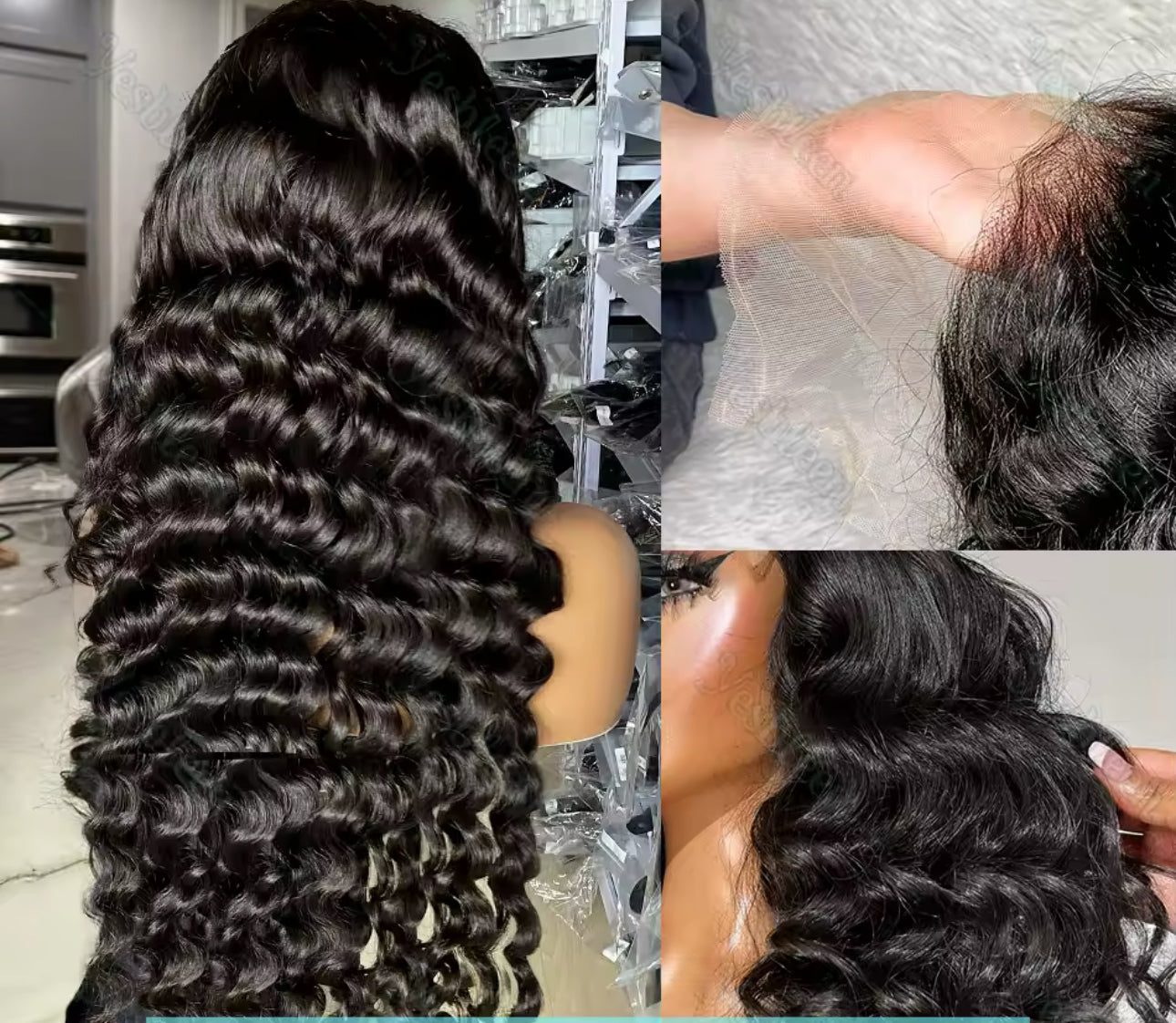 Perruque de luxe 100 % base soie & frontal HD – Raw Hair Deep wave