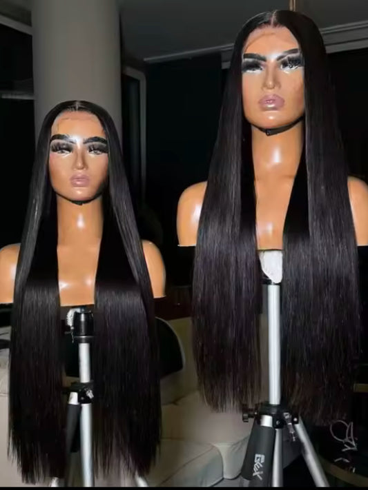 Perruque de luxe 100 % base soie & frontal HD – Raw Hair lisse